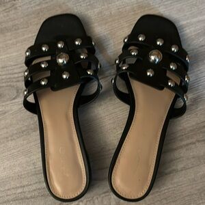 Aldo sandals in black and silver studs